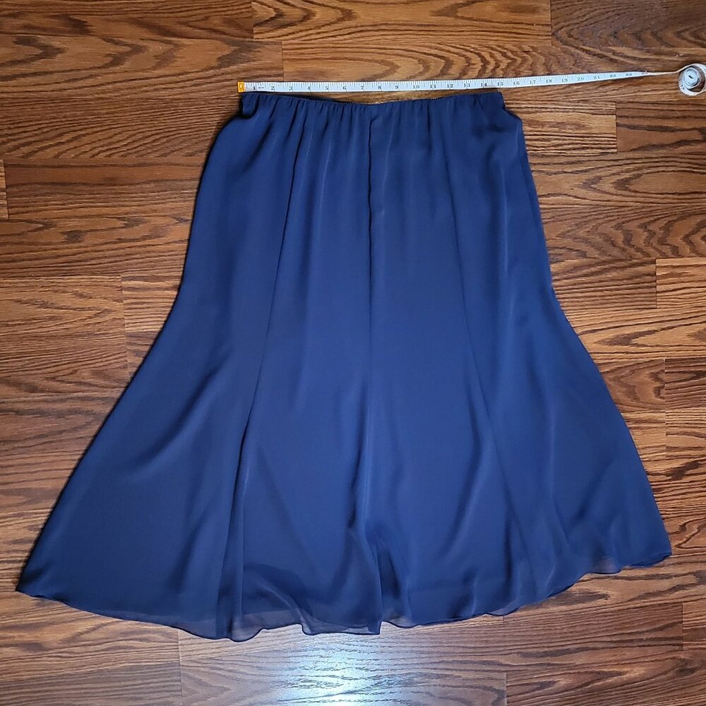 Periwinkle Mesh Overlay Midi skirt